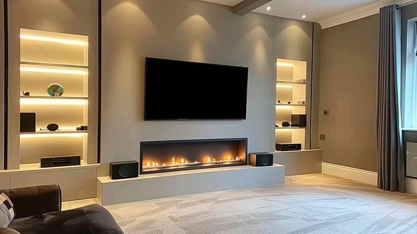 Pinterest Media Wall Ideas With Fireplace